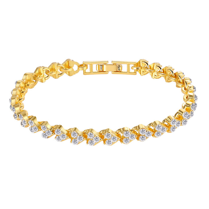 Wholesale full diamond heart diamond roman bracelet JDC-BT-F932