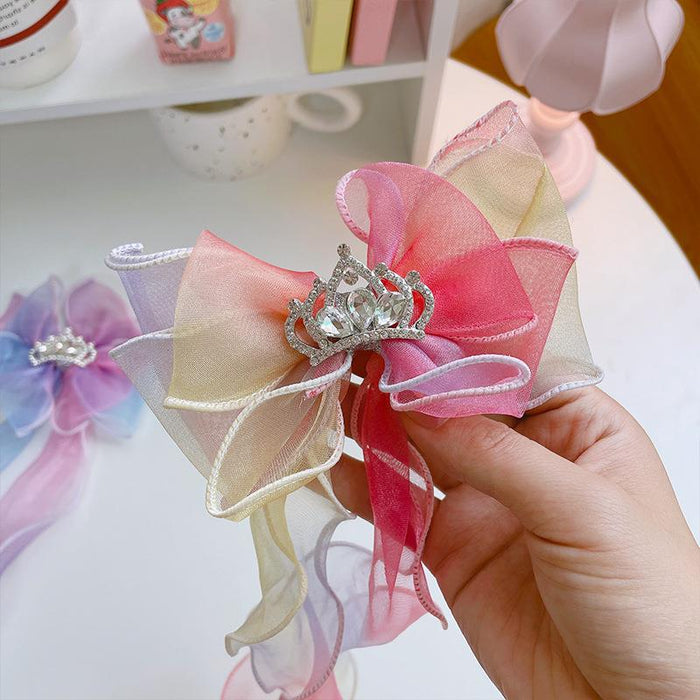 Wholesale hairpin cloth princess crown child bow JDC-HC-WangFeng006