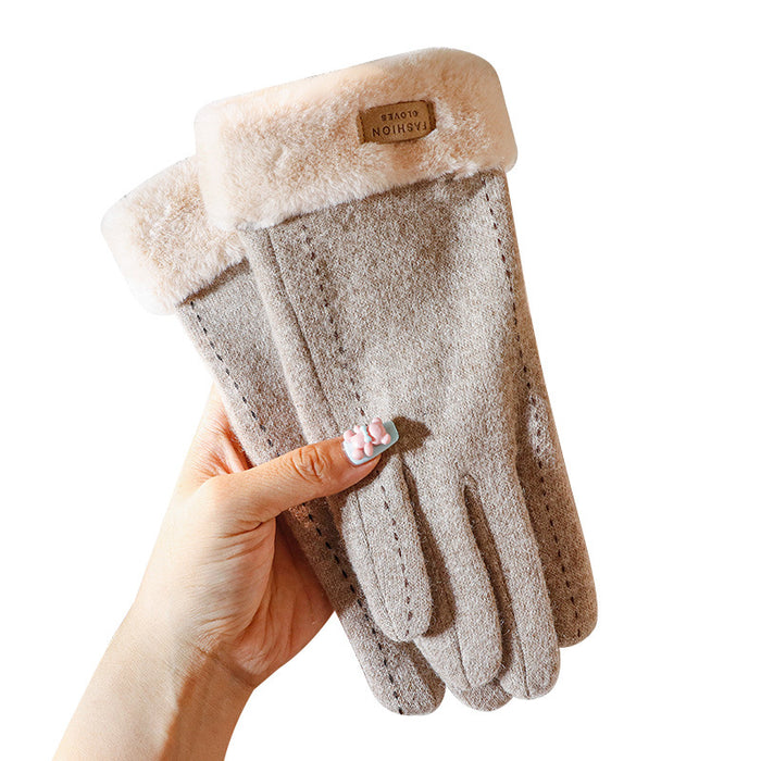 Wholesale Gloves Cashmere Thickening Warm Touch Screen JDC-GS-HaiD007