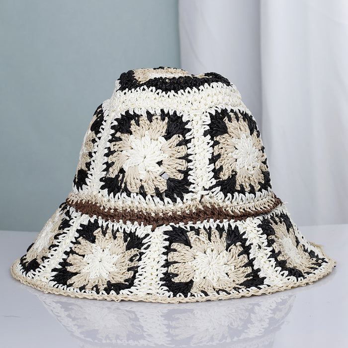 Jewelry WholesaleWholesale Bohemian Papyrus Woven Flowers Sunshade Straw Hat Beach Hat JDC-FH-ChiY001 Fashionhat 炽研 %variant_option1% %variant_option2% %variant_option3%  Factory Price JoyasDeChina Joyas De China