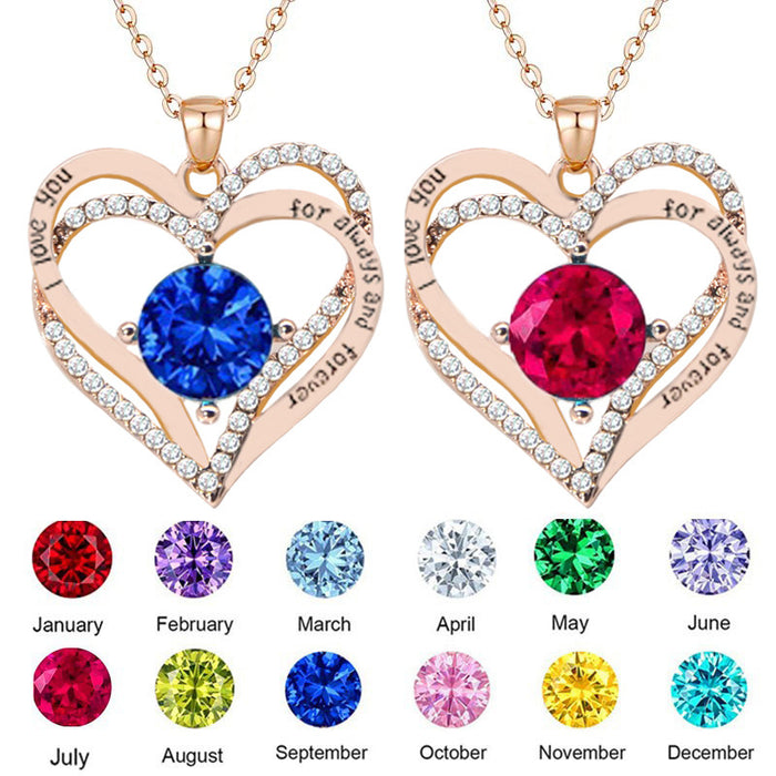 Wholesale Necklaces Alloy Zircon Double Heart JDC-NE-LongR013