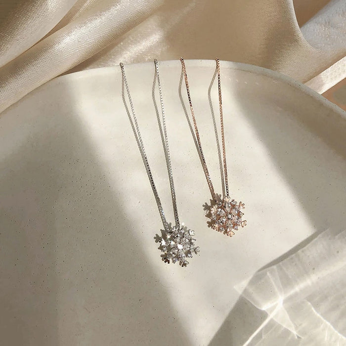 Wholesale Necklaces alloy zircon snowflake JDC-NE-ZhongY004