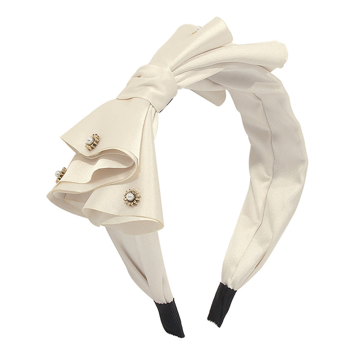 Wholesale Headband Satin Fabric Alloy Imitation Pearl Gorgeous Elegant JDC-HD-YuL105