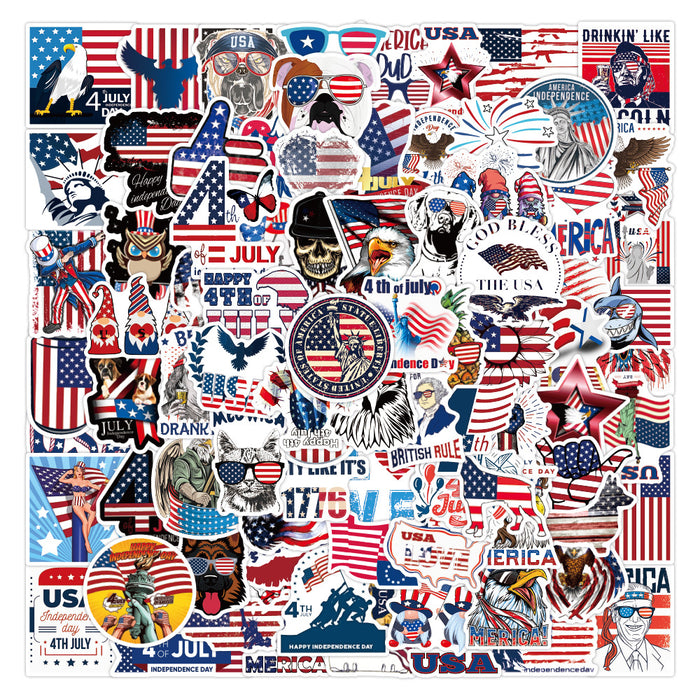 Wholesale 4th of July 100 Independence Day Waterproof Self-Adhesive Graffiti Stickers JDC-ST-MMG001