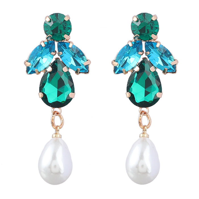 Wholesale Earrings Alloy Diamond Imitation Pearl JDC-ES-JL1050