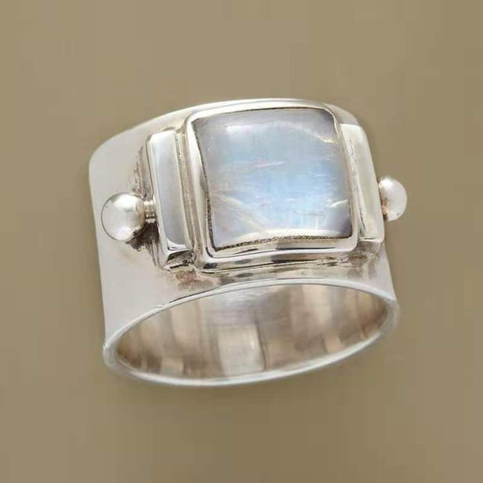 Anillos al por mayor Boho Shell Moonstone Rings Hojas Vintage JDC-RS-Rongy007