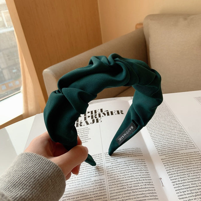 Wholesale pleated wide brim solid color simple headband JDC-HD-DiShuo002