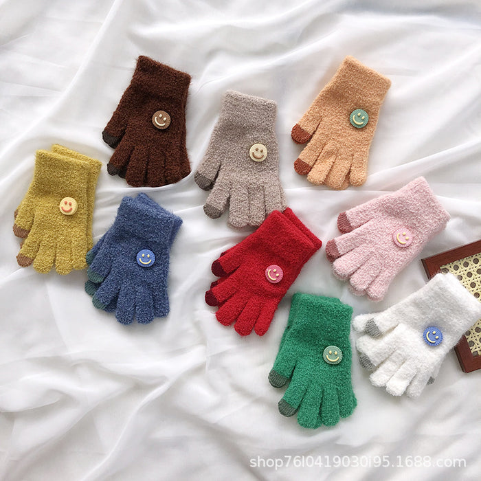 Wholesale Gloves Nylon Warm Gloves Smiley Touch Screen MOQ≥2 JDC-GS-JunR003