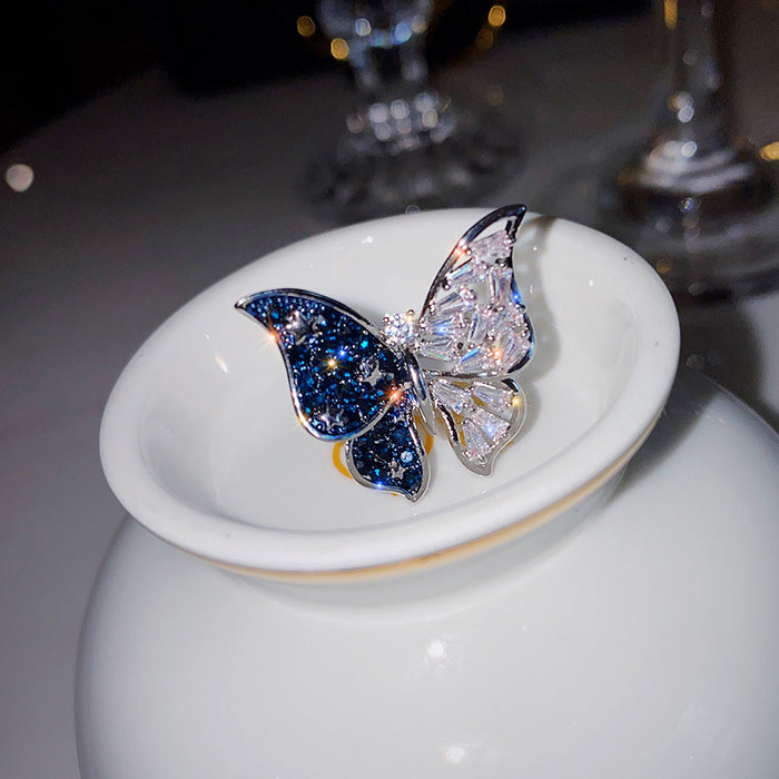 Jewelry WholesaleWholesale Diamond Zircon Butterfly Copper Adjustable Ring JDC-RS-YaD001 Rings 雅度 %variant_option1% %variant_option2% %variant_option3%  Factory Price JoyasDeChina Joyas De China