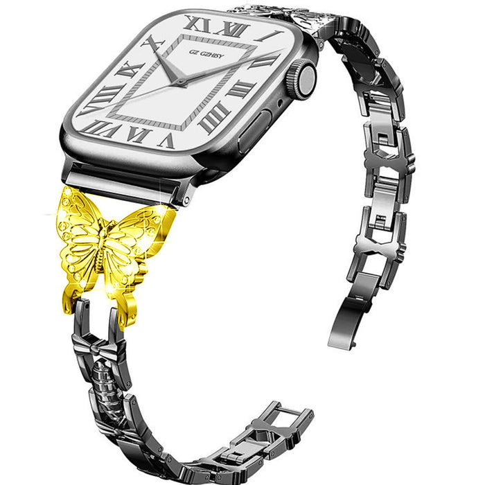 Banda de reloj de mariposa de metal diamante de manzana al por mayor JDC-WB-GQN002