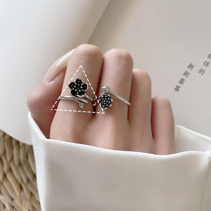 Jewelry WholesaleWholesale 925 Silver Thai Silver Flower Ring JDC-RS-LanZ002 Rings 岚芷 %variant_option1% %variant_option2% %variant_option3%  Factory Price JoyasDeChina Joyas De China