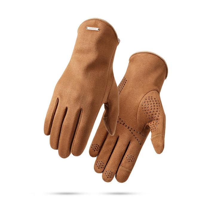 Wholesale Gloves Suede Warm Palm Anti-Slip MOQ≥2 JDC-GS-XinR005