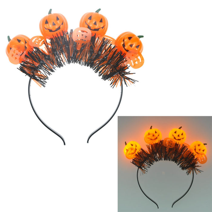 Wholesale Headband Halloween Pumpkin Grimace Festive Atmosphere glows 50pcs JDC-HD-CHSA001