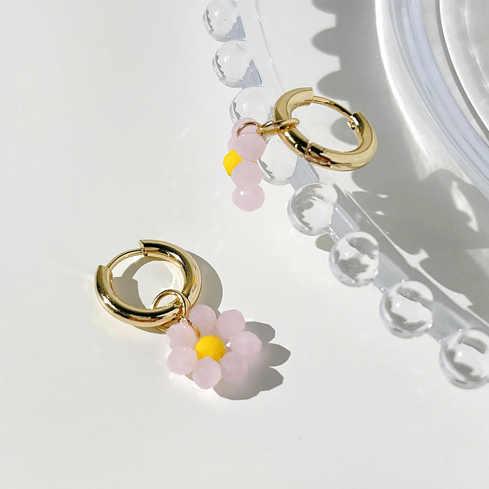 Wholesale acrylic small daisy flower earrings JDC-ES-Lingh002