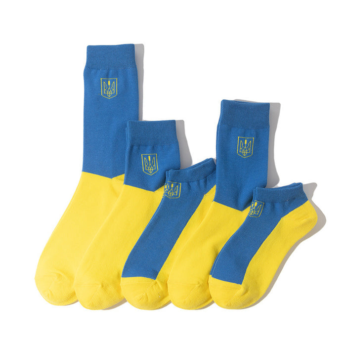 wholesale socks cotton ukrainian flag socks MOQ≥10 JDC-SK-HuiHe028