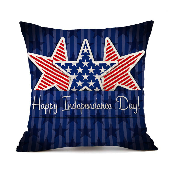 Wholesale 4th of July Independence Day Linen Pillowcase MOQ≥2 JDC-PW-OuH007