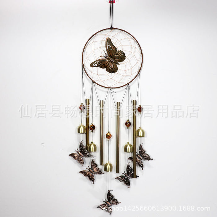 Wholesale Dream Catcher Metal Bronze Butterfly Wind Chime Ornament MOQ≥2 JDC-DC-HaoR007