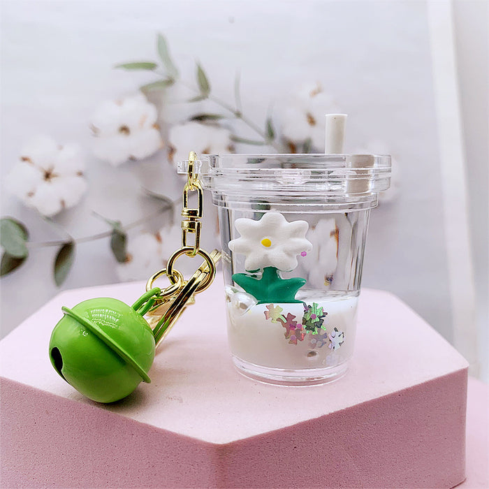 Wholesale Acrylic Keychains Into Oil Floating Flowers MOQ≥2 JDC-KC-DMF019