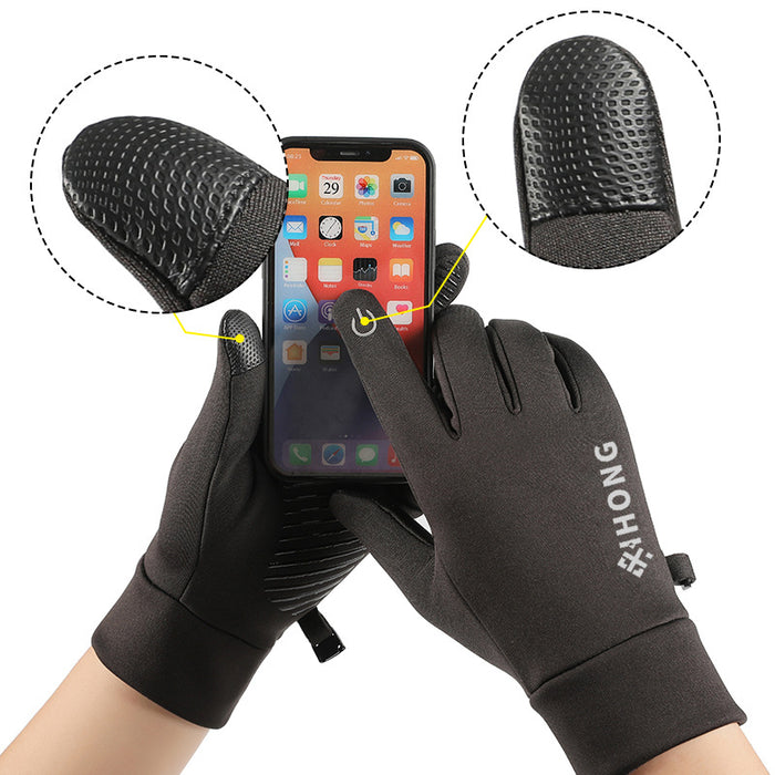 Wholesale Gloves Polyester Thickening Warm Outdoor Sports Waterproof Touch Screen MOQ≥2 JDC-GS-GuangJ003