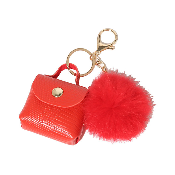 Wholesale Keychain PU Mini Luggage Hair Ball Keychain MOQ≥3 JDC-KC-Jinf001