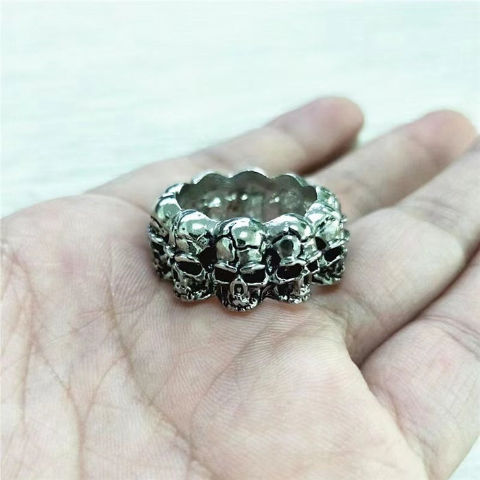 Wholesale Ring Alloy Vintage Skull Ring MOQ≥2 JDC-RS-YuD008