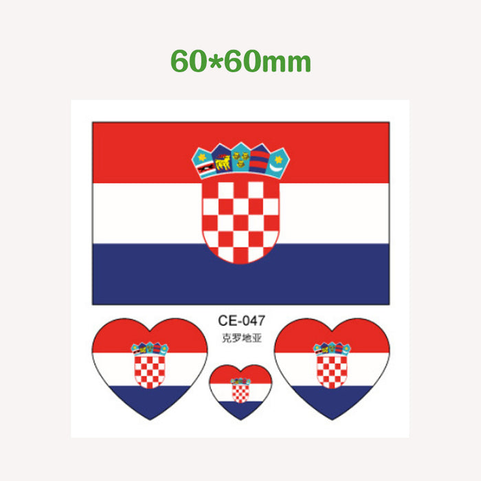 Pegatinas al por mayor ventiladores de la Copa Mundial Pegatinas de tatuaje de bandera MOQ≥2 JDC-ST-RUIQ001