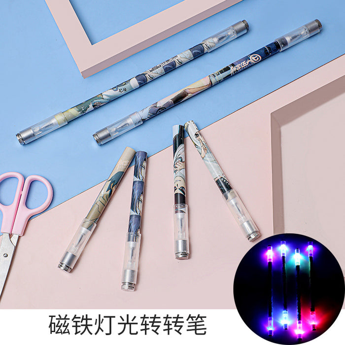 Wholesale Ballpoint Pen Plastic Cute Cartoon Magnetic Light Turning Pen MOQ≥2 JDC-BP-yige032