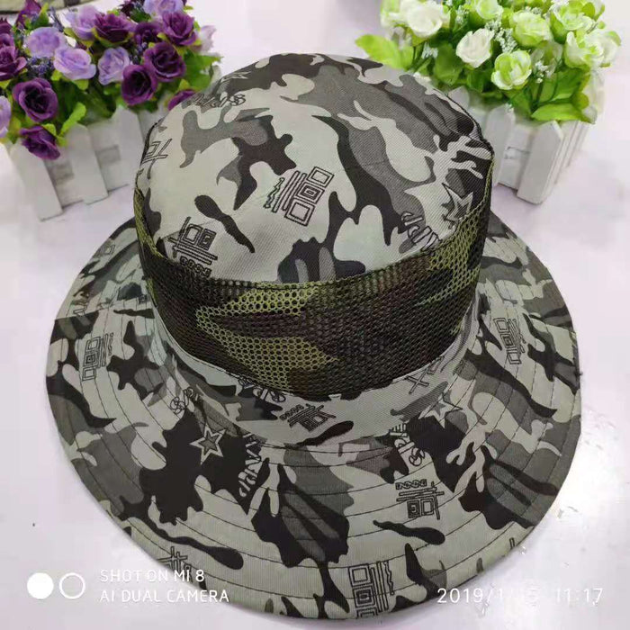Wholesale Summer Men's Hat Outdoor Sunscreen Hat Bad Leisure Camouflage Fishing Hat JDC-FH-DingB001