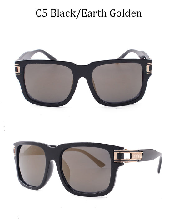 Gafas de sol al por mayor lentes de resina Menaje de metal de plástico Hombres (F) JDC-SG-Jingl008