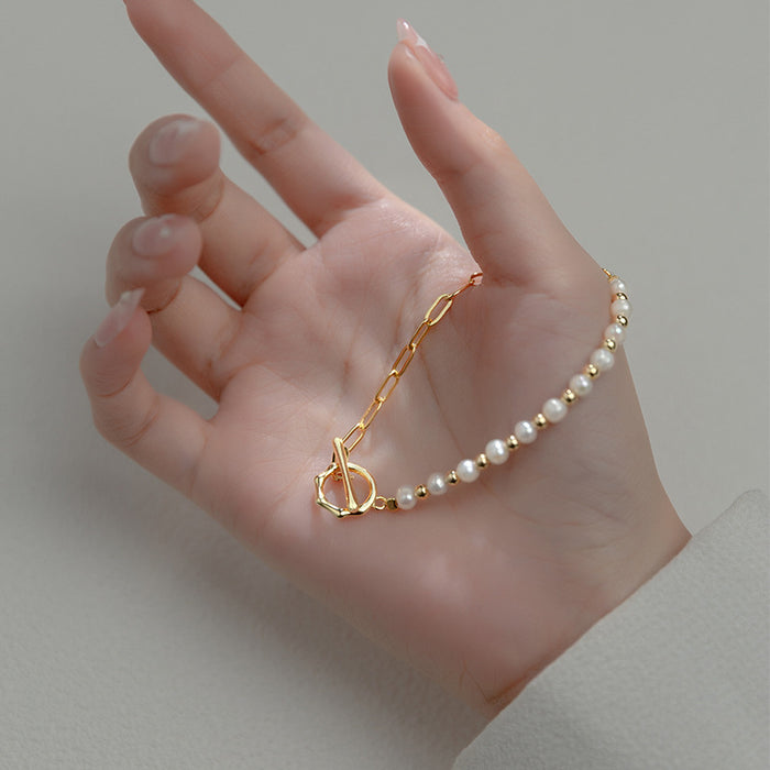 Wholesale bracelet pearl stitching small fresh temperament MOQ≥2 JDC-BT-ManShang005
