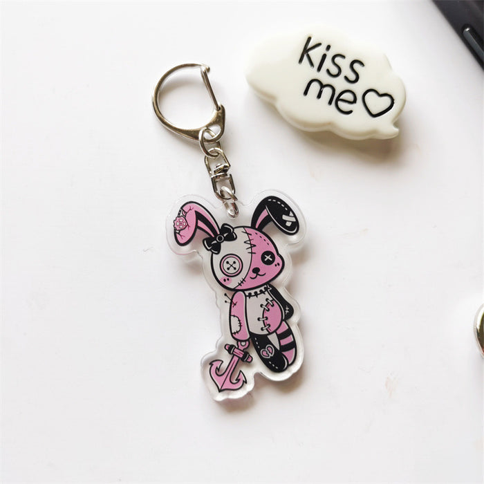 Keychains al por mayor para mochilas Rainbow Bear Keychain Decrylic Decorative Cuidados Cuidados MOQ≥2 JDC-KC-FPAI005