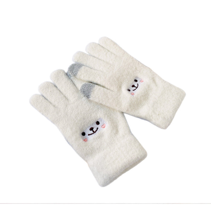 Wholesale Gloves Imitation Cashmere Candy Knit Touch Screen All Fingers MOQ≥2 JDC-GS-YuQ006