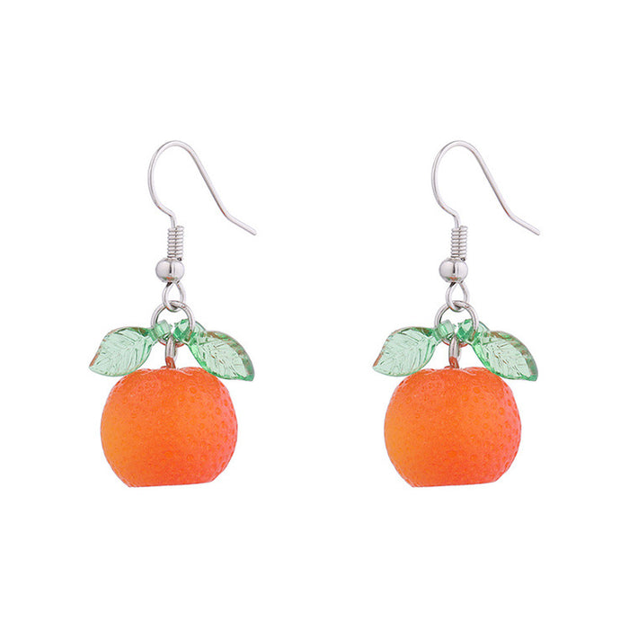 Wholesale Earrings Plastic Orange Country Style MOQ≥2 JDC-ES-qz006