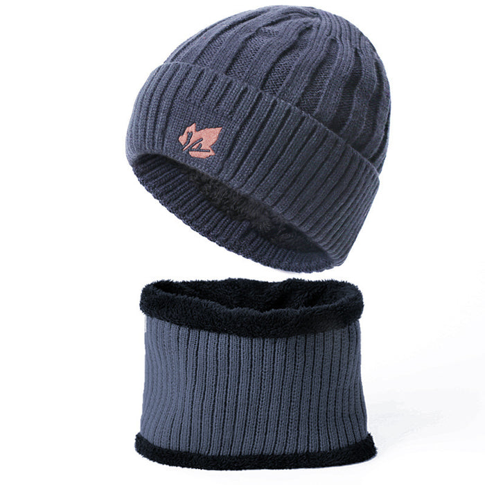 Wholesale Hat Wool Men's Fleece Warm Knitted Neck 2-Piece Set JDC-FH-Rongz006