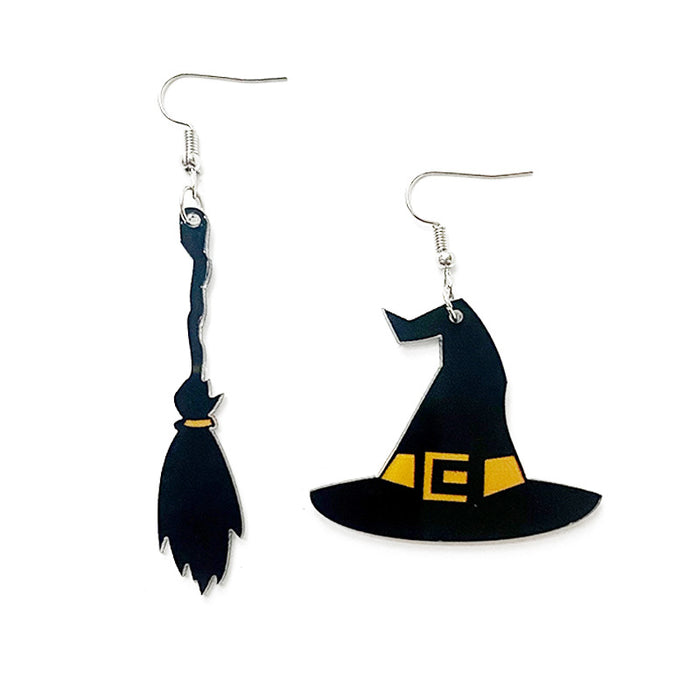 Wholesale Earrings Acrylic Halloween Wizard Crucible Moon Earrings 2 pairs JDC-ES-Qunyi003