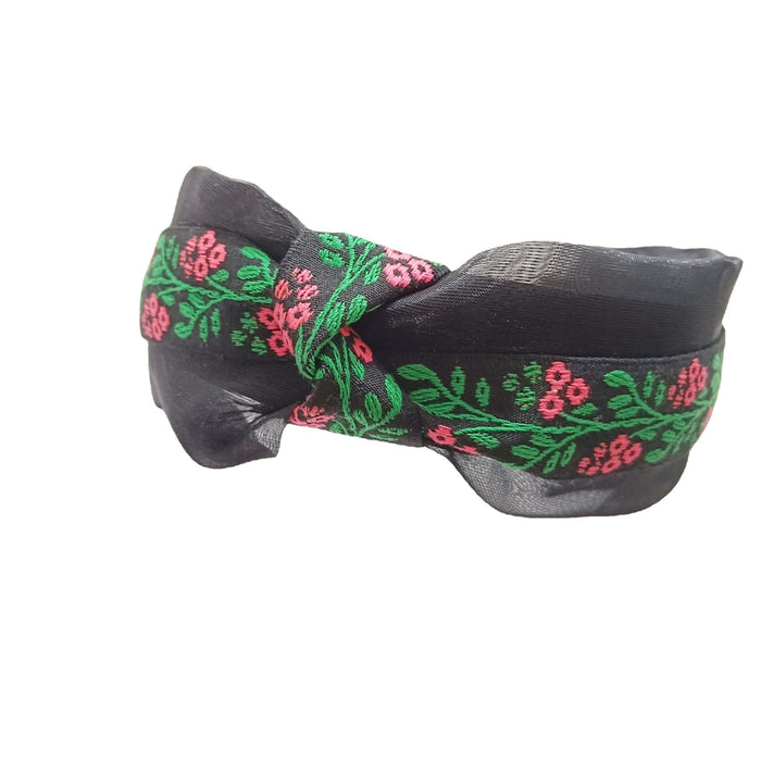 Wholesale Breathable Flower Lace Webbing With Knotted Wide Headband JDC-HD-AIH006
