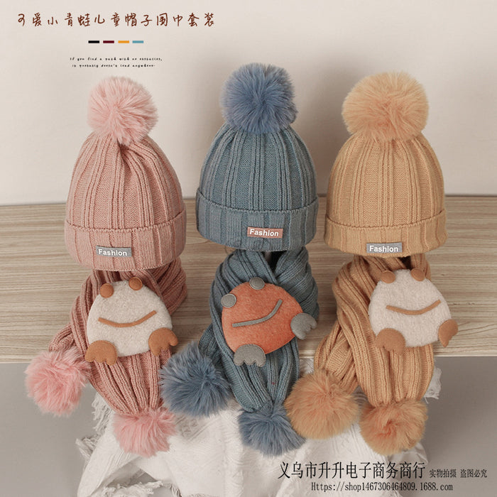 Wholesale Hat Yarn Cute Knitted Ear Defenders Scarf Set JDC-FH-Shengs008