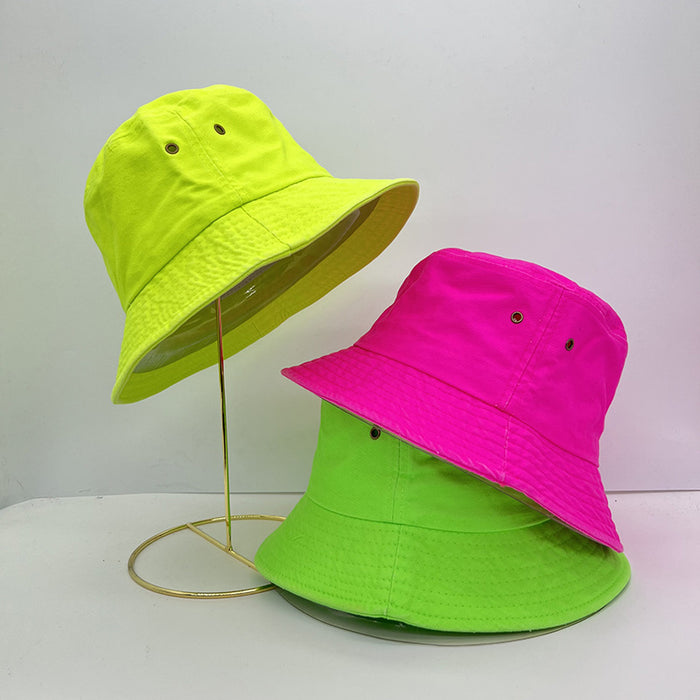 Sombrero verde fluorescente al por mayor Pareja de cuatro estaciones Color de dulces MOQ≥2 JDC-FH-MIHAO001