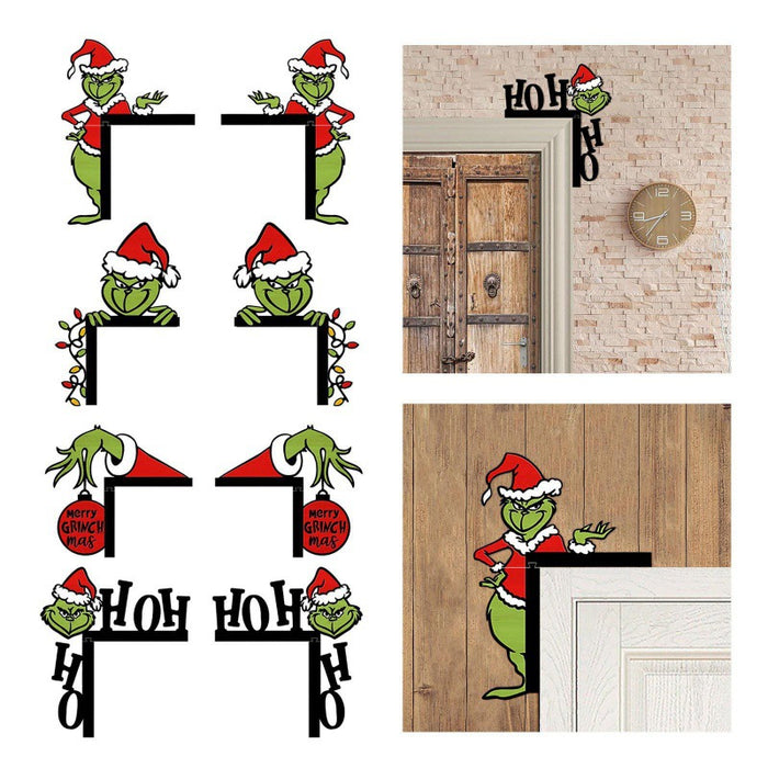 Wholesale Decorative Christmas Door Corner Wooden Home Ornaments Door Frame Corner MOQ≥2 JDC-DCN-yux003