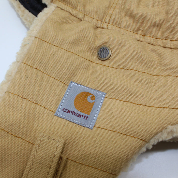 Lienzo de lana de cordero de sombrero al por mayor Doble capa de orejas calientes ajustables al aire libre MOQ≥2 (f) JDC-FH-QCL004