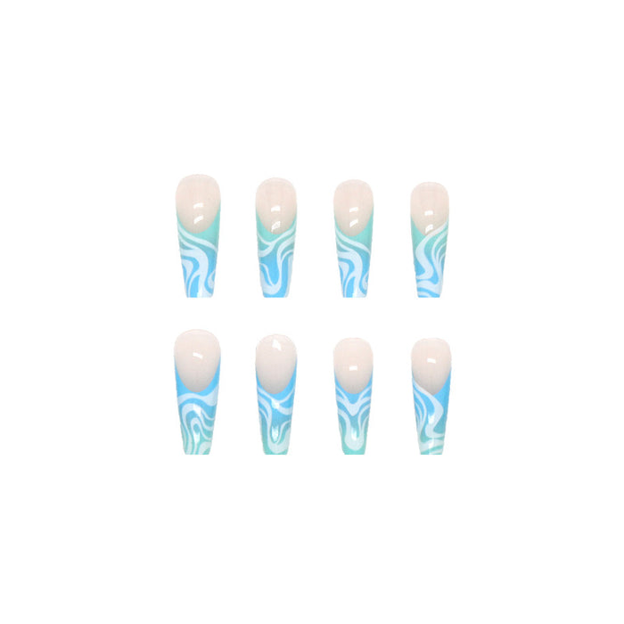 Partido de uñas larga de plástico de plástico al por mayor Salt marina Manicura dulce fría 24 piezas/caja MOQ≥3 JDC-NS-QIH011