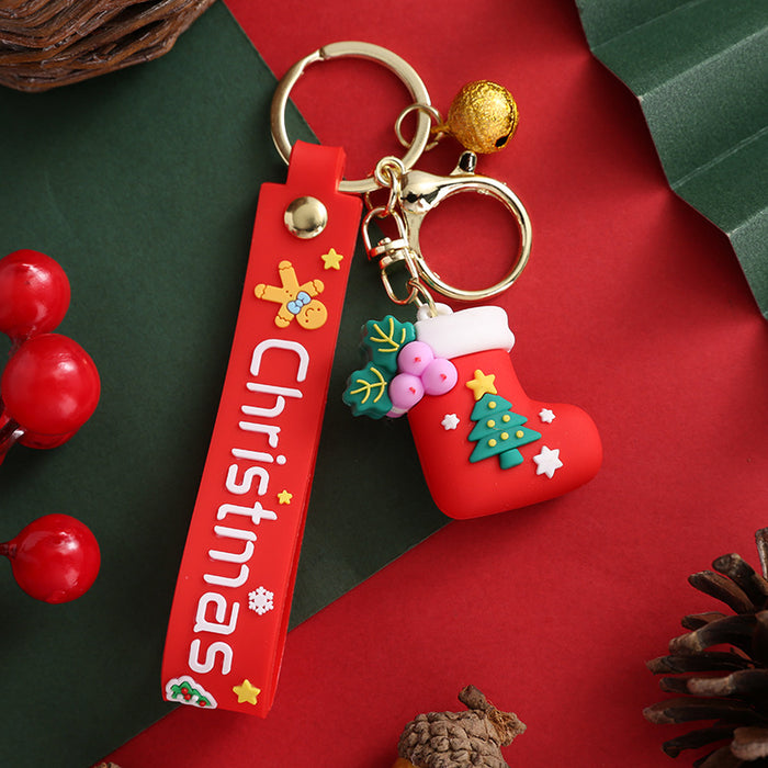 Wholesale Keychain Soft Rubber Christmas Tree Santa Claus Snowman MOQ≥2 JDC-KC-YingYi002