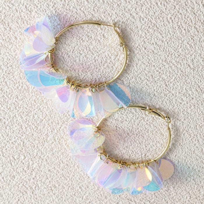 Wholesale Earrings Alloy Shiny Flower Earrings MOQ≥2 JDC-ES-Yida014