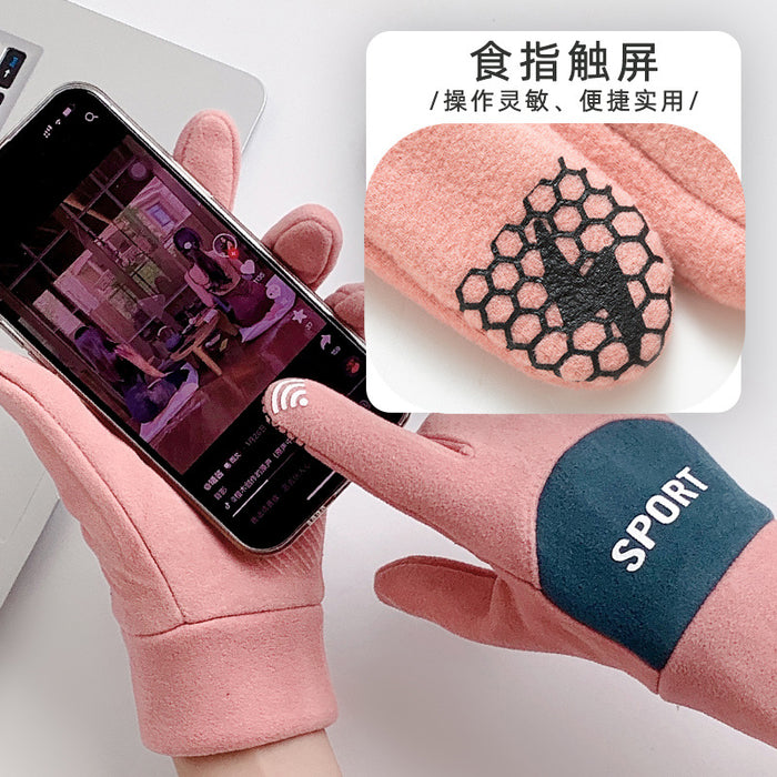 Wholesale Gloves Develvet Warm Windproof Outdoor Touch Screen MOQ≥2 JDC-GS-GuangJ008