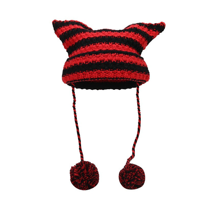 Sombrero al por mayor Acrílico Little Devil Contrast Color Knit Sombrero MOQ≥2 JDC-FH-LVYI038