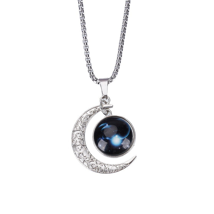 Wholesale Necklace Stainless Steel Zodiac Moon MOQ≥2 JDC-NE-YonY001