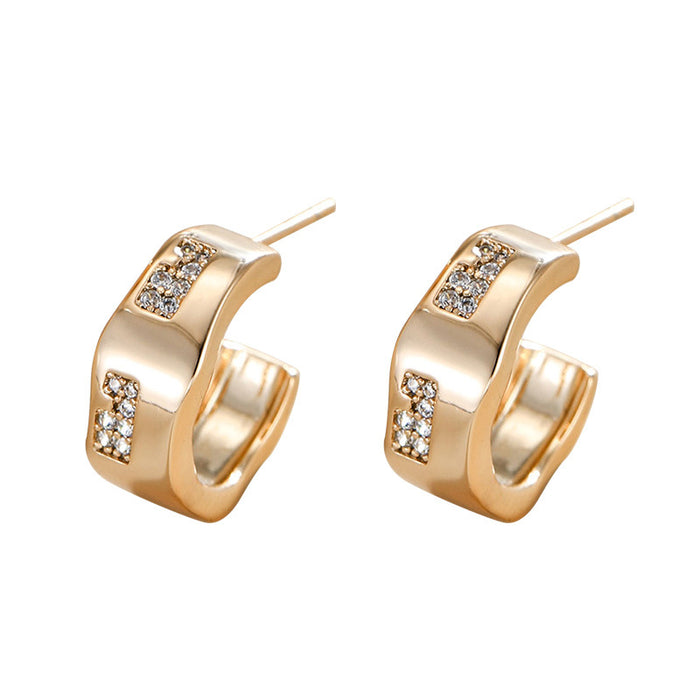 Wholesale Simple Geometric Metal Earrings JDC-ES-xuping001