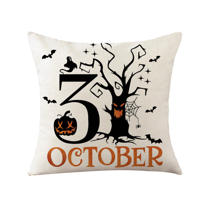 Wholesale Pillowcase Linen Print Halloween Without Pillow MOQ≥2 JDC-PW-LMJ003