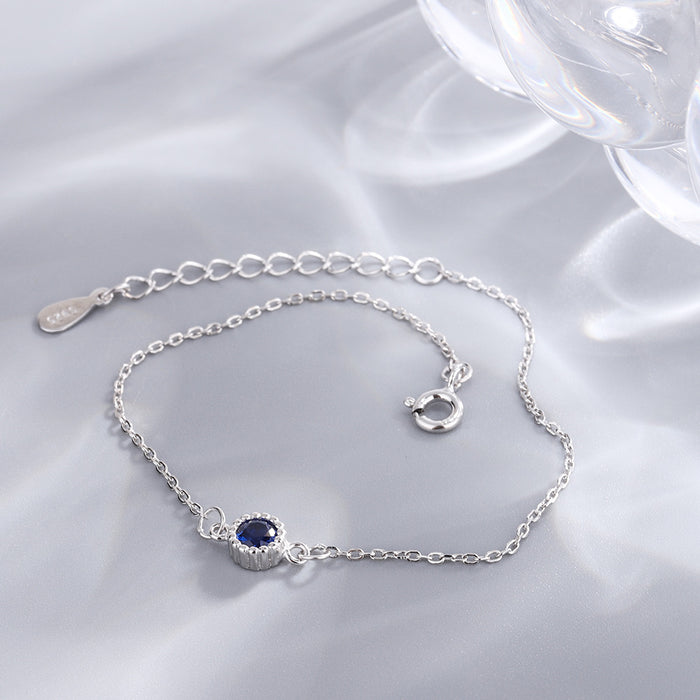 Wholesale Bracelets Silver Blue Diamond Bracelet JDC-BT-DeLon009