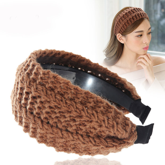 Jewelry WholesaleWholesale wide-brimmed knitted woolen hair band JDC-HD-Chunj003 Headband 纯界 %variant_option1% %variant_option2% %variant_option3%  Factory Price JoyasDeChina Joyas De China
